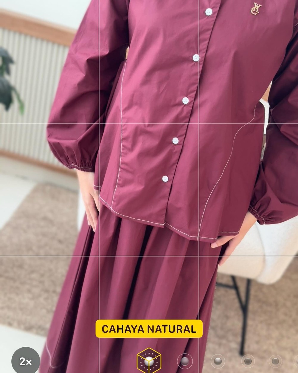 Alesha Peplum Set Maroon foto 5