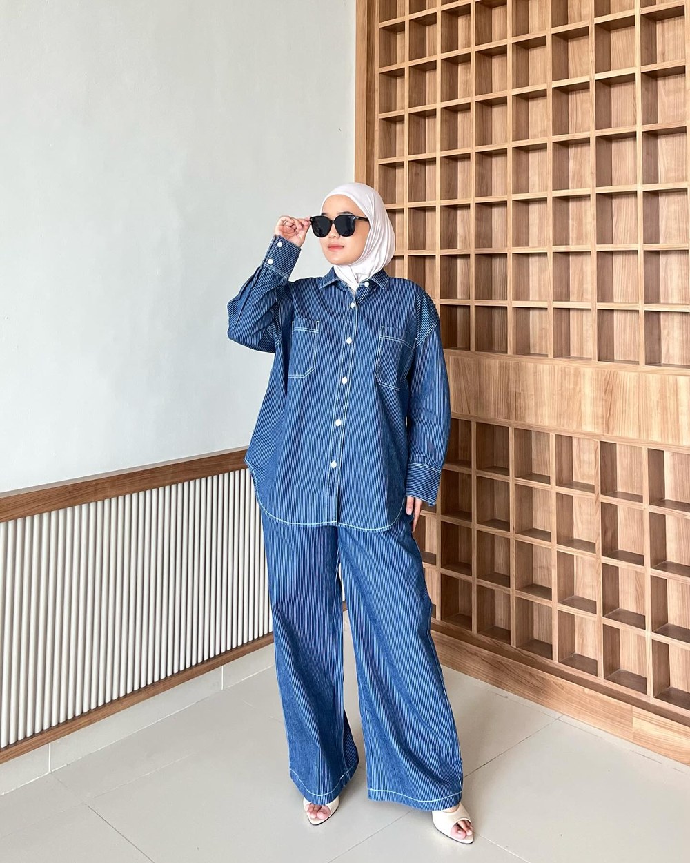 Rania Denim Tunic Set foto 5