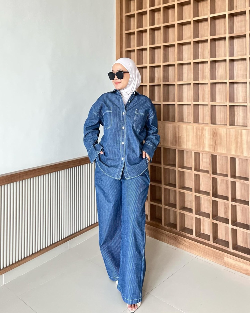 Rania Denim Tunic Set foto 6